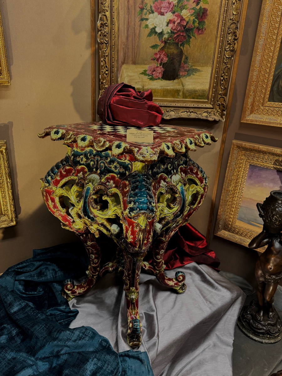 Wilhelm Schiller & Son Earthenware Chess Table-photo-7