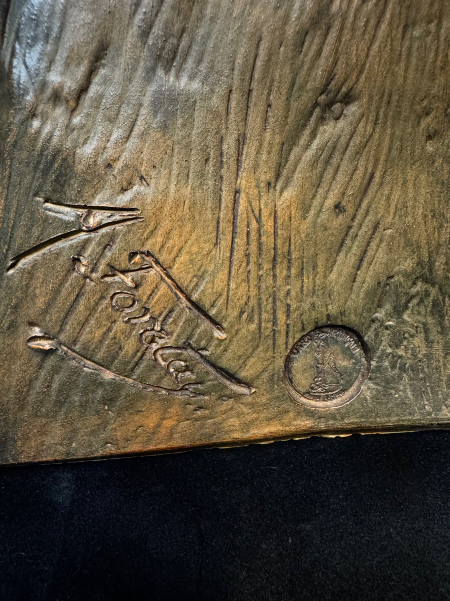 Art Nouveau Terracotta Bust Of Semiramis – Signed Foretay, Swiss Sculptor – H. 69 Cm-photo-3