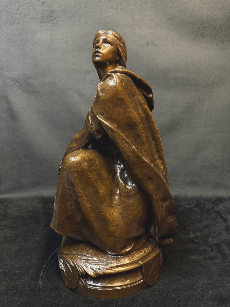 Mrs. Signoret-sedieu – Joan Of Arc – Large Bronze 65 Cm – E. Colin Paris-photo-6