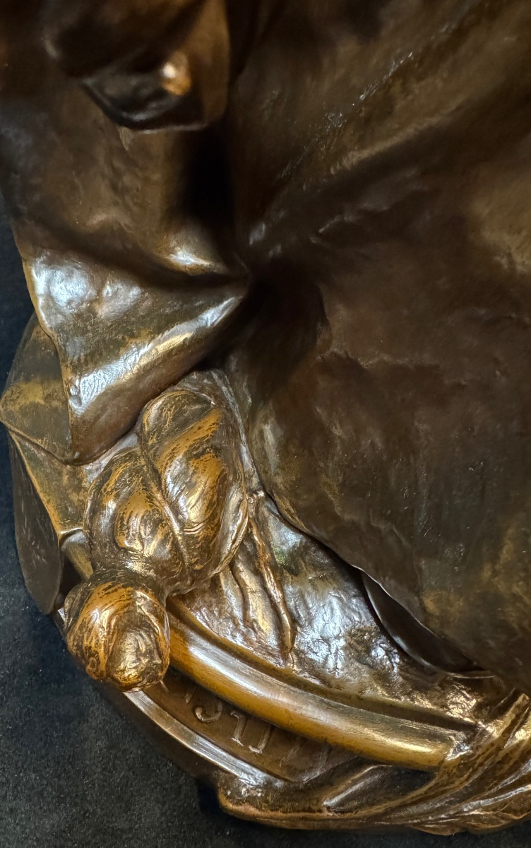 Mrs. Signoret-sedieu – Joan Of Arc – Large Bronze 65 Cm – E. Colin Paris-photo-5