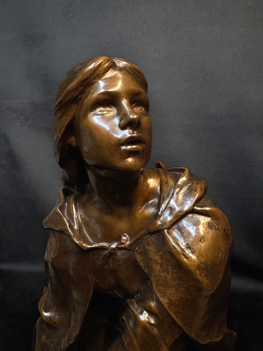 Mrs. Signoret-sedieu – Joan Of Arc – Large Bronze 65 Cm – E. Colin Paris-photo-8