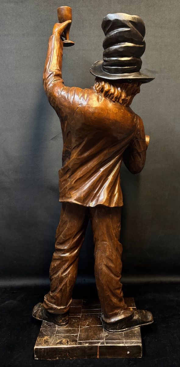 Important Pair Of Carved Wooden Sculptures – Tavern Musicians – Italian Work (venice)-photo-3