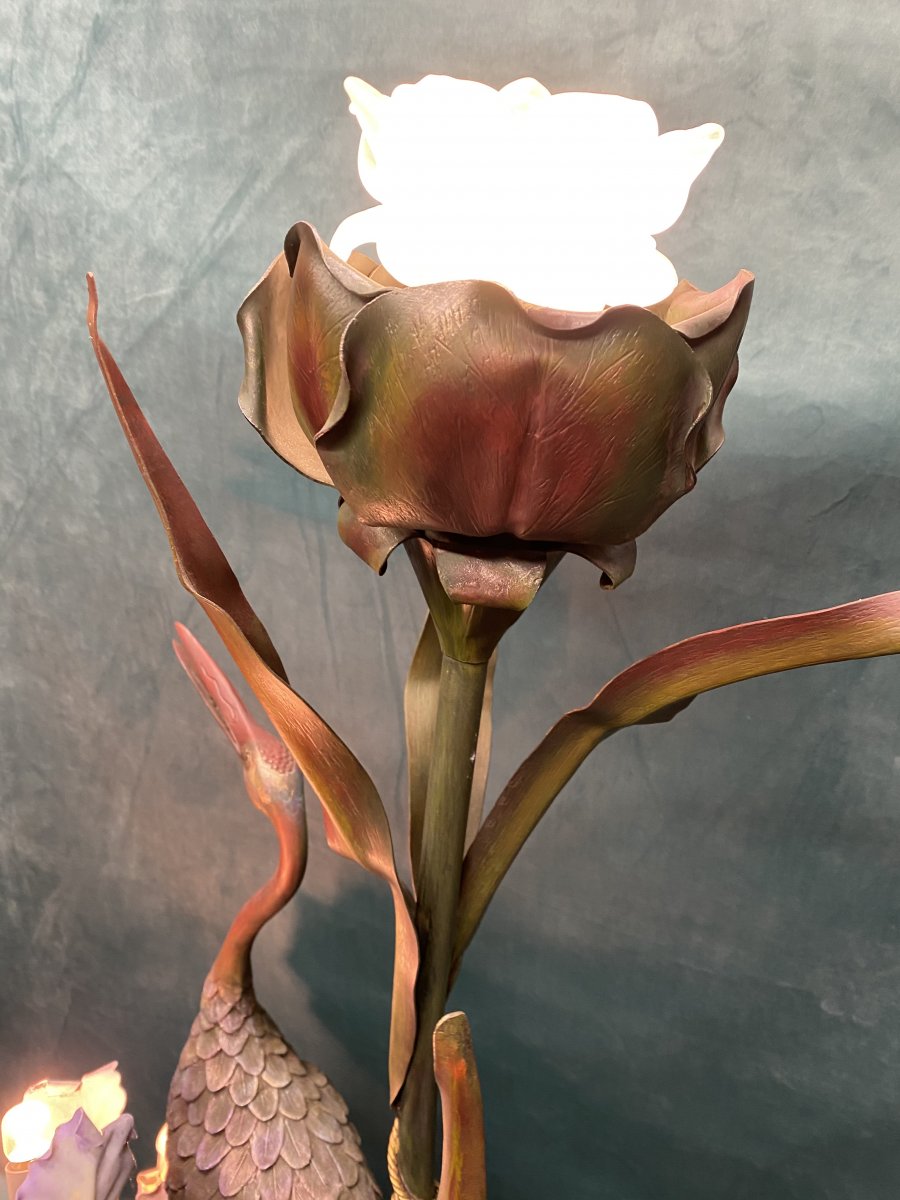 Lampadaire en bronze   Art-nouveau -photo-4