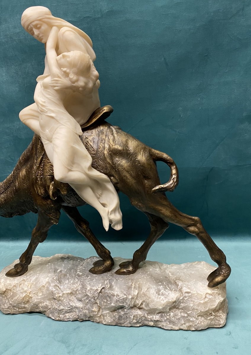 Sculpture orientaliste en bronze et albâtre de Siccardi-photo-1