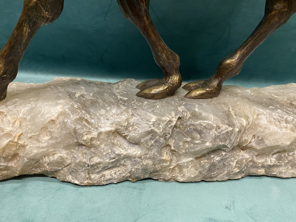 Sculpture orientaliste en bronze et albâtre de Siccardi-photo-6