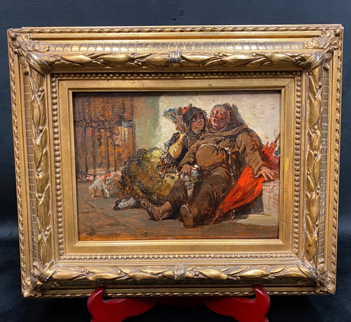 Louis Guy Painting “monk And Woman Of Little Virtue”-photo-1