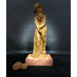 élégant Gilt Bronze Statue 