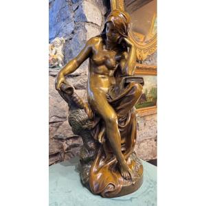 Femme au coquillage – Important bronze signé André-Joseph Allar, fonte Susse Frères, fin XIXᵉ s