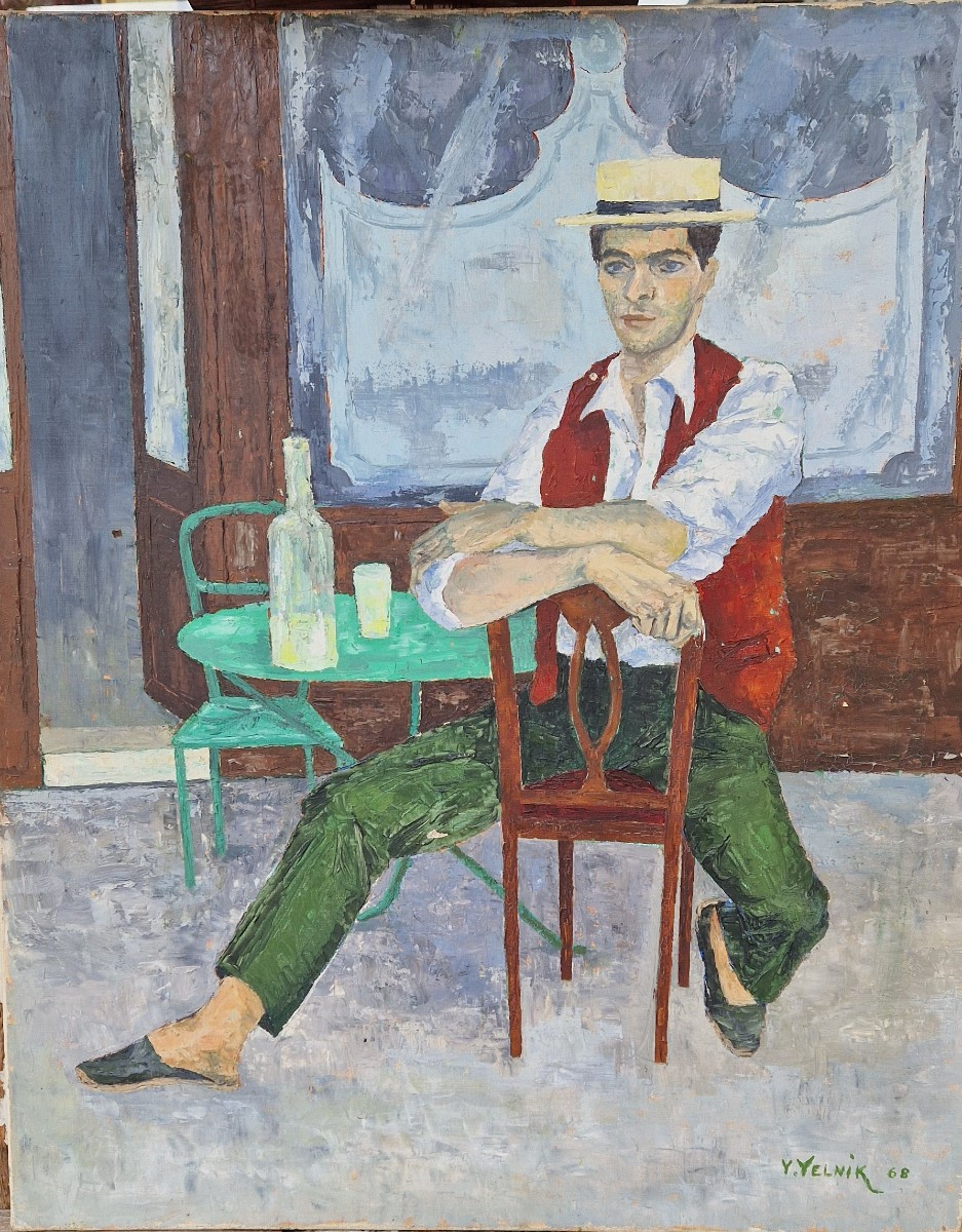 Young Man On A Terrace By Y. Yelinik