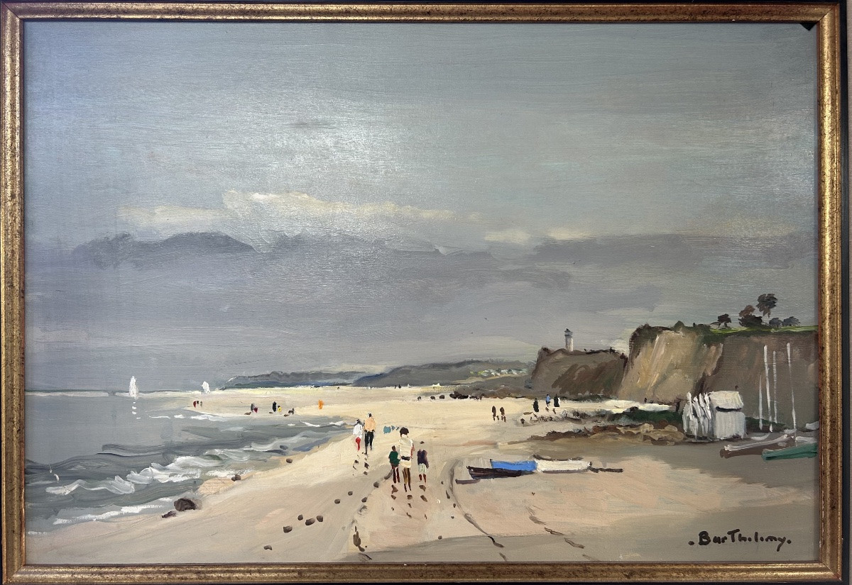 Gérard Barthélemy, environ de Dieppe, huile sur toile-photo-2
