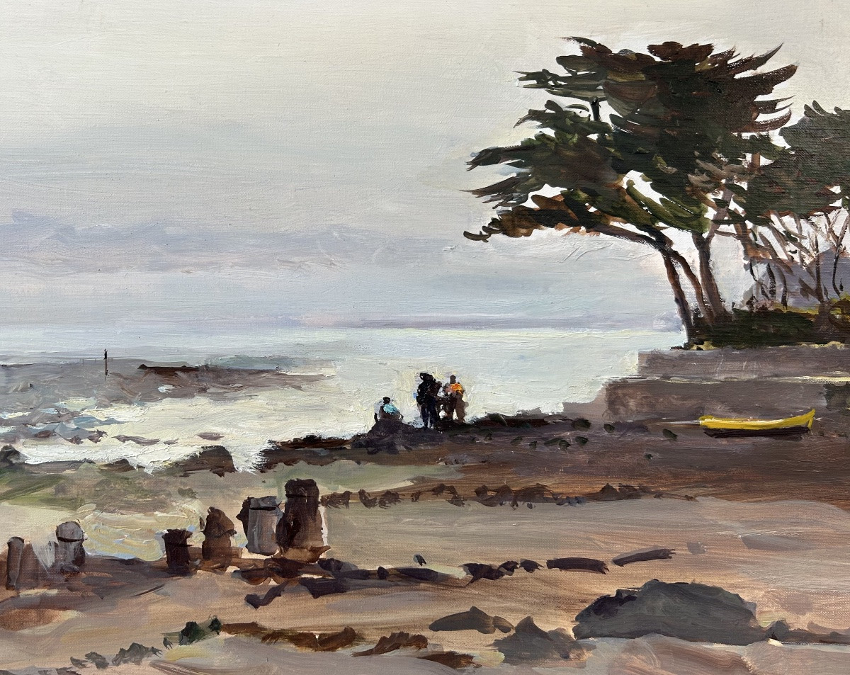 Gérard Barthélemy, soleil couchant, huile sur toile-photo-3