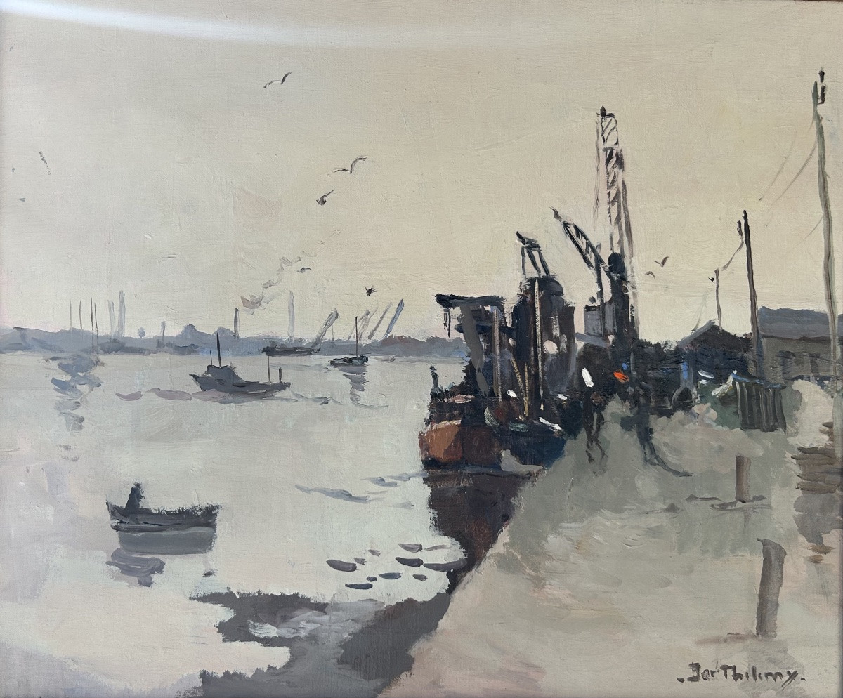 Gérard Barthélemy, Etaples-sur-mer, Oil On Canvas-photo-2