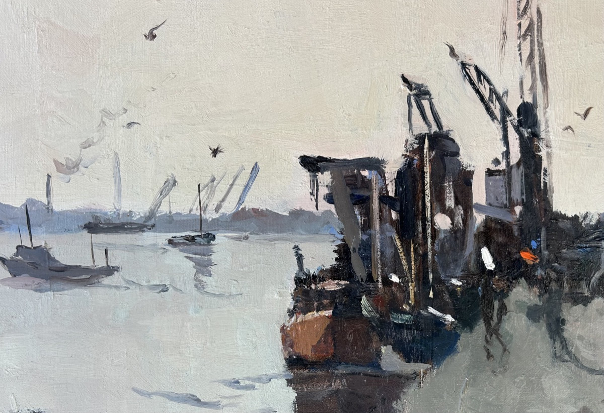 Gérard Barthélemy, Etaples-sur-mer, Oil On Canvas-photo-3