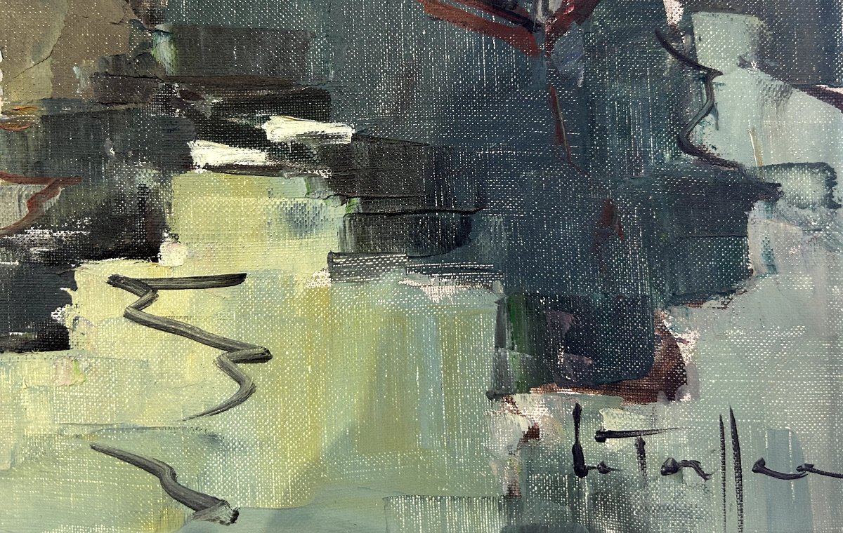 Jean Louis Le Toullec, Trawlers In The Port Of Concarneau, Oil On Canvas-photo-3