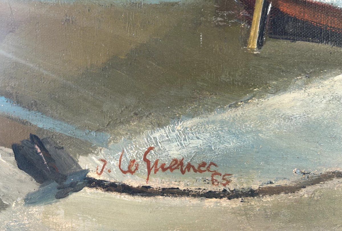Jean Le Guennec, Morbihan, huile sur toile-photo-3