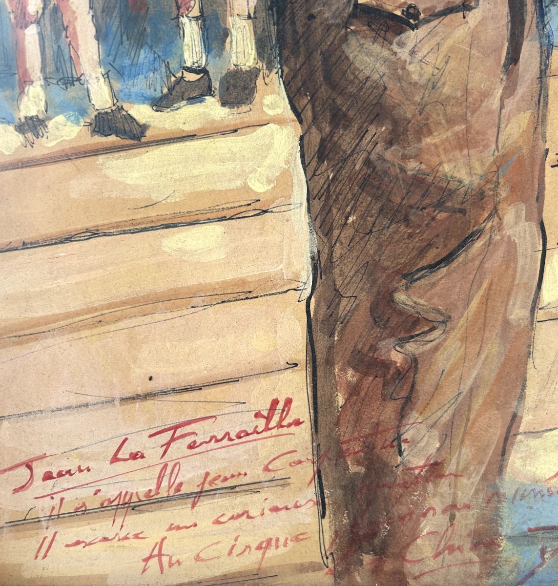 Jean la ferraille, gouache sur panneau, signér CC-photo-3