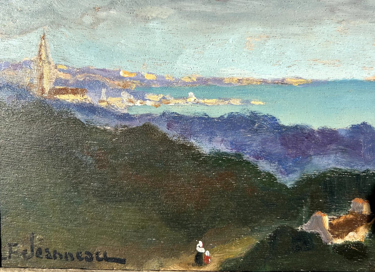 Fernand Jeanneau, Off The Coast Of Camaret, Oil On Panel-photo-2