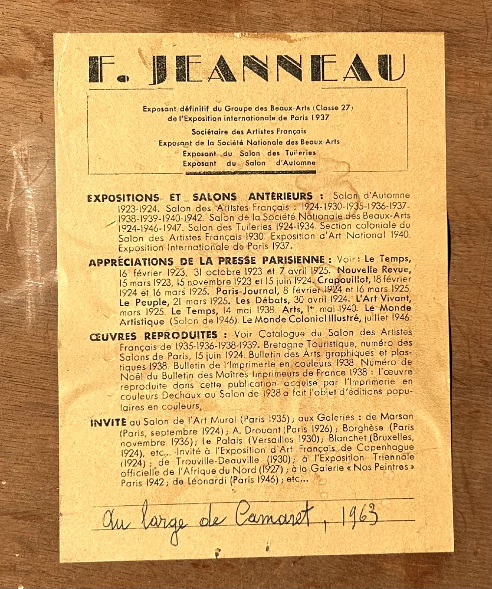 Fernand Jeanneau, Off The Coast Of Camaret, Oil On Panel-photo-2