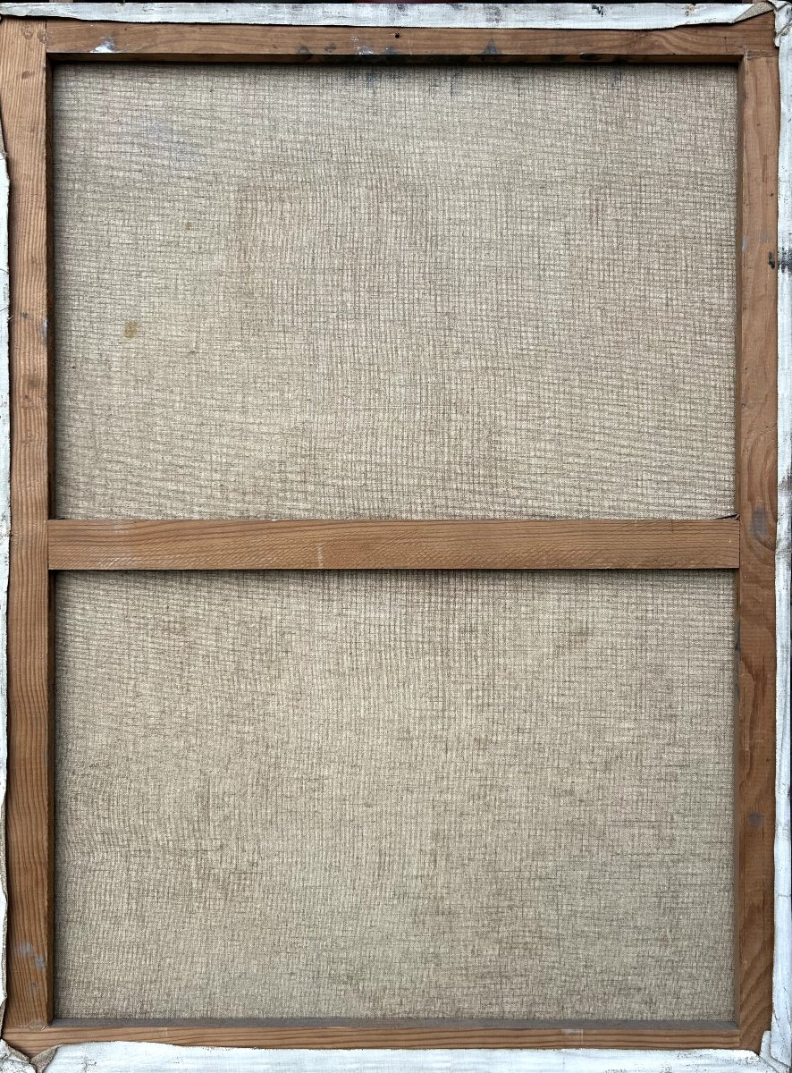 Male Portrait, Oil On Canvas, Undeciphered Signature-photo-3