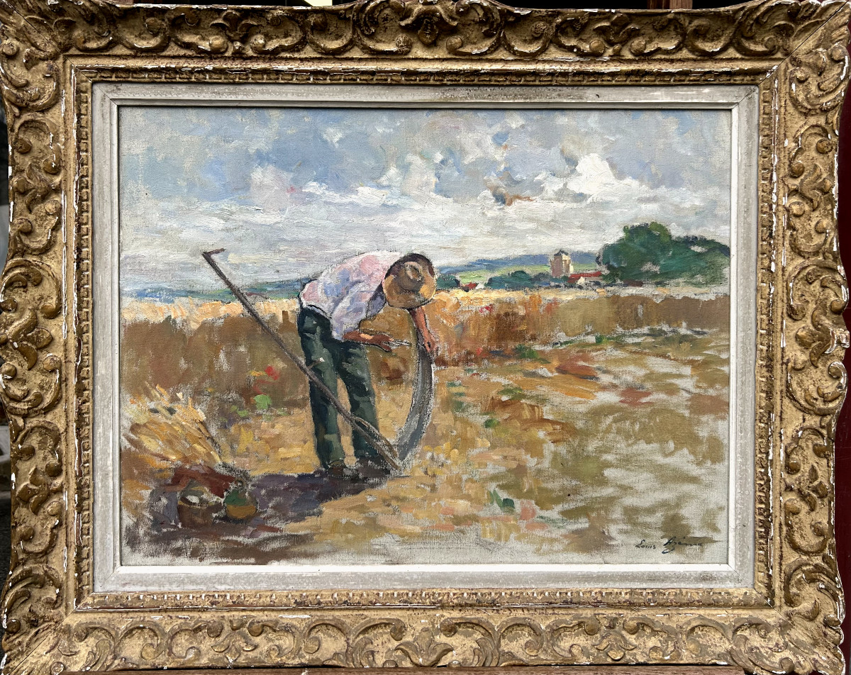 Louis Azéma, The Harvest, Oil On Canvas