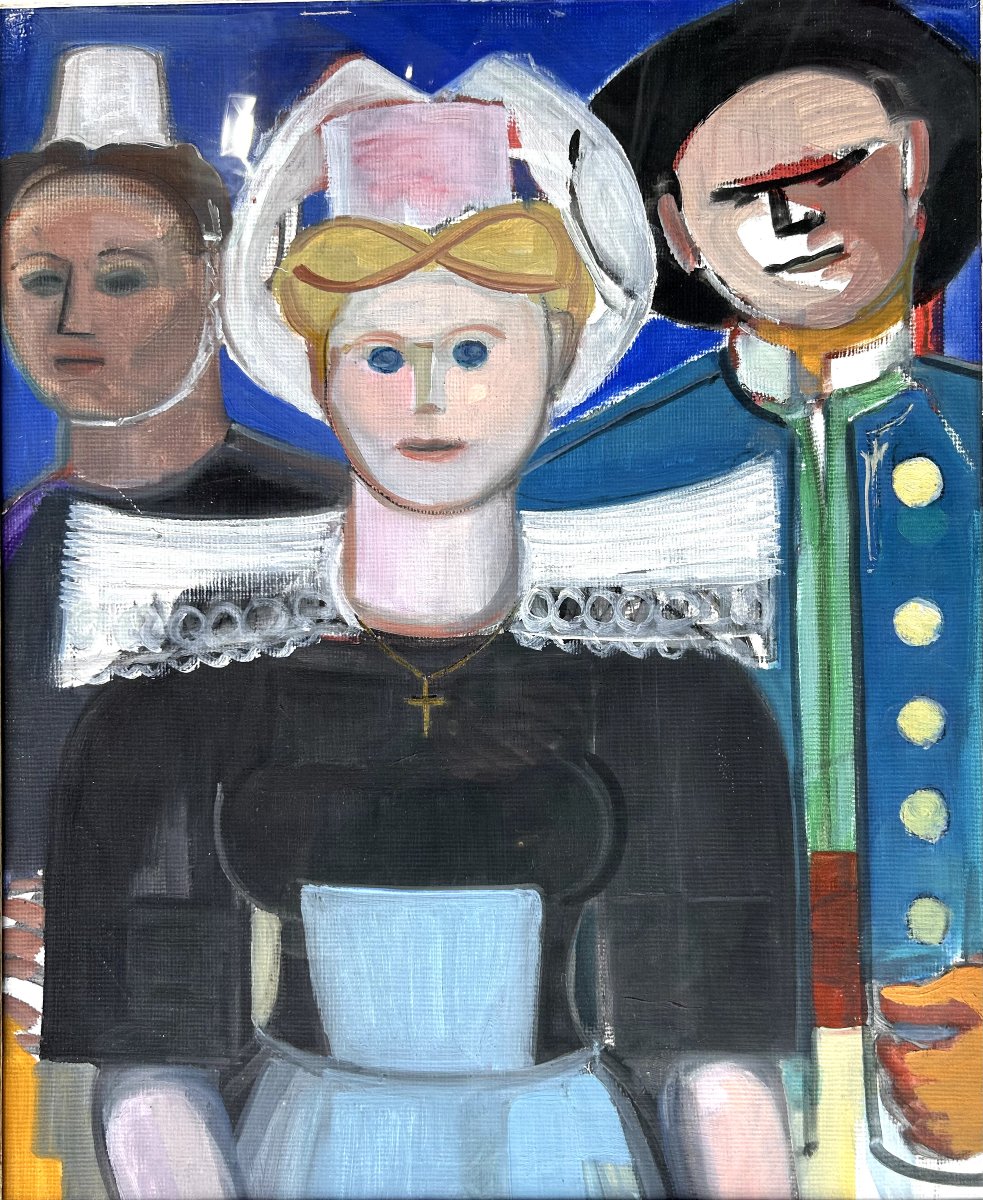 Jacques GAUTIER dit Tal'houarn, Portraits bretons, gouache-photo-2