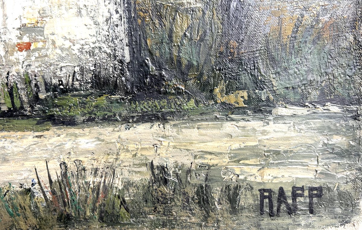 Ginette RAPP, Paysage de campagne, huile sur toile-photo-2