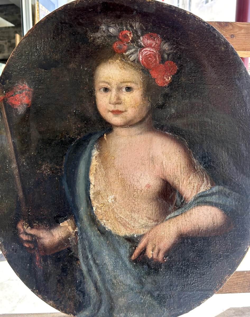 Portrait d'enfant, attribué à François de Troy, huile sur toile-photo-2