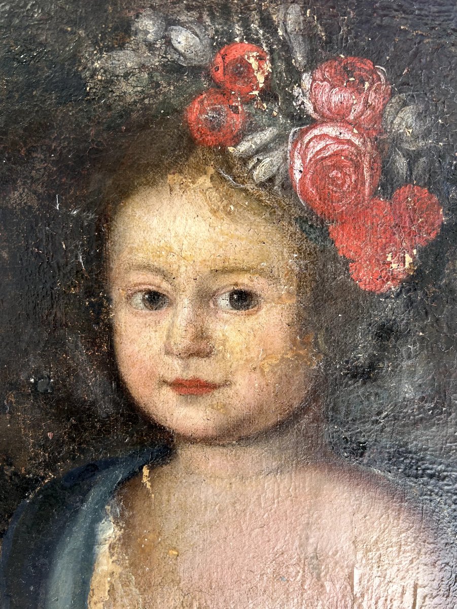 Portrait d'enfant, attribué à François de Troy, huile sur toile-photo-3