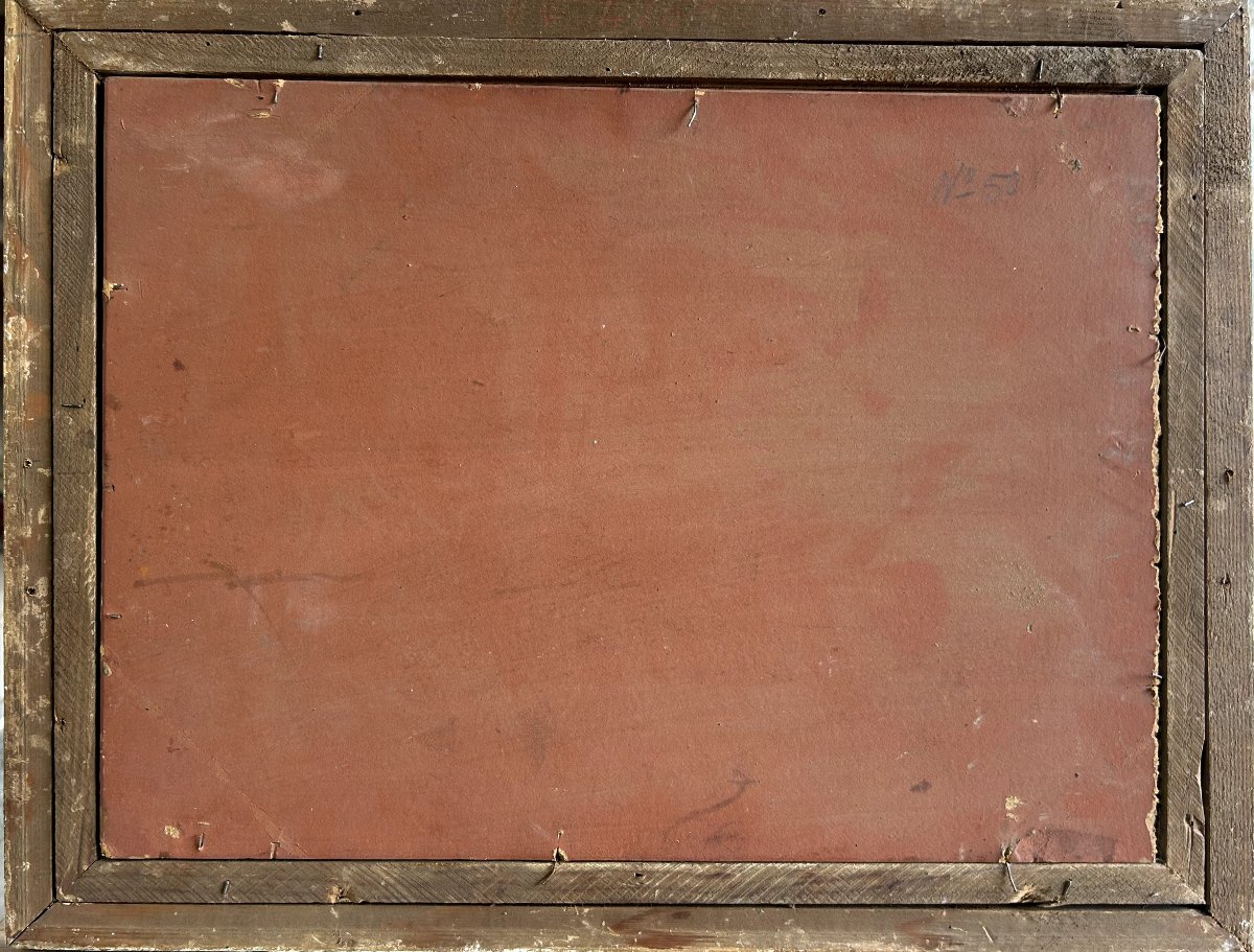 Etienne Bouillé, Port de Perros-Guirec, Huile sur bois-photo-4
