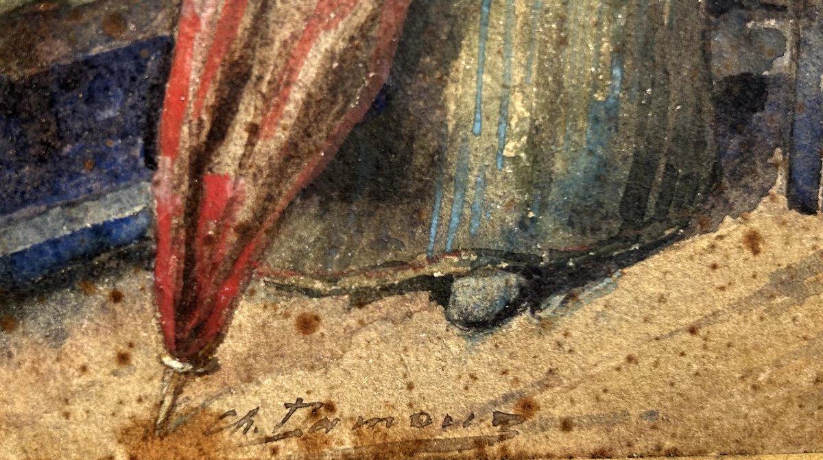 Charles Damon (?), The Employment Agency, Watercolor-photo-4