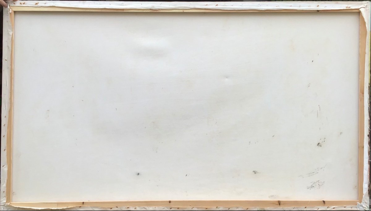 Patrice Landauer, Cérémonie En Afrique, Huile Sur Toile 132x230 cm-photo-1