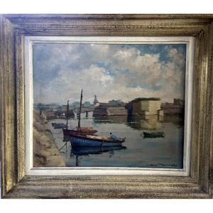 Léo Pernès, Concarneau, huile sur toile