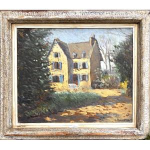 Lucien Bénière, House In A Garden, Oil On Panel
