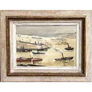 Anonymous, Port Du Havre, Oil On Canvas