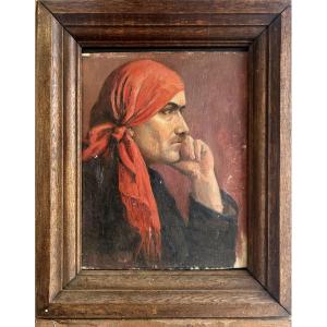 Portrait de corsaire, Huile sur bois, anonyme
