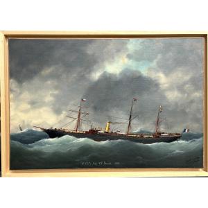Edouard ADAM, SS Chili, Capt CH.JOUAN, Huile sur toile