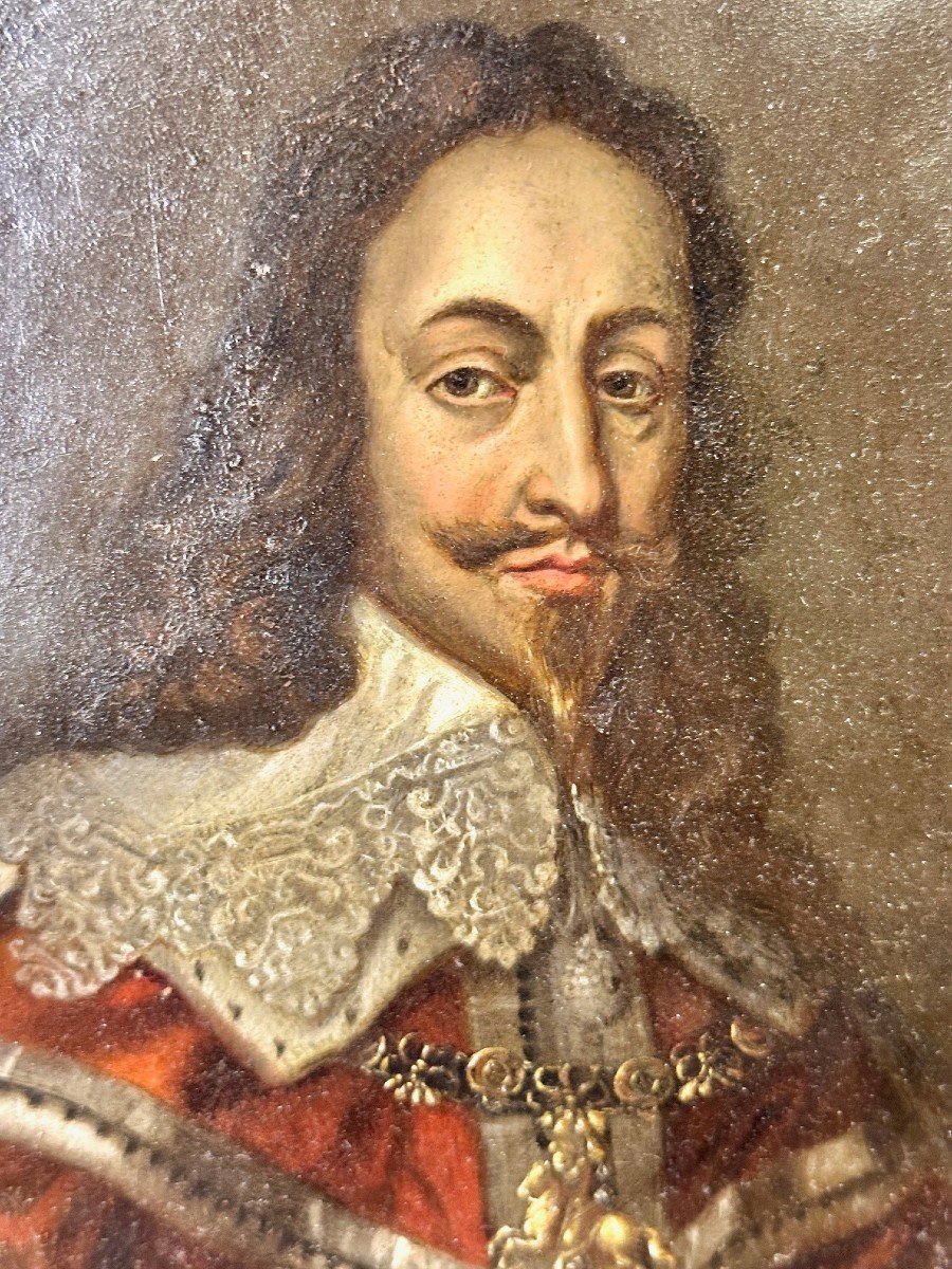 Copperplate Portrait Of Charles I, King Of England – 17th Century-photo-3