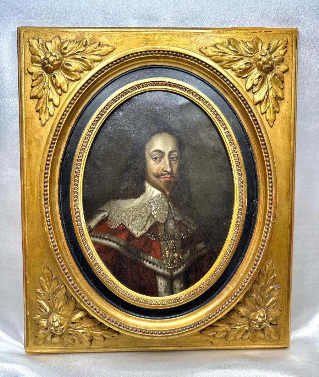 Copperplate Portrait Of Charles I, King Of England – 17th Century