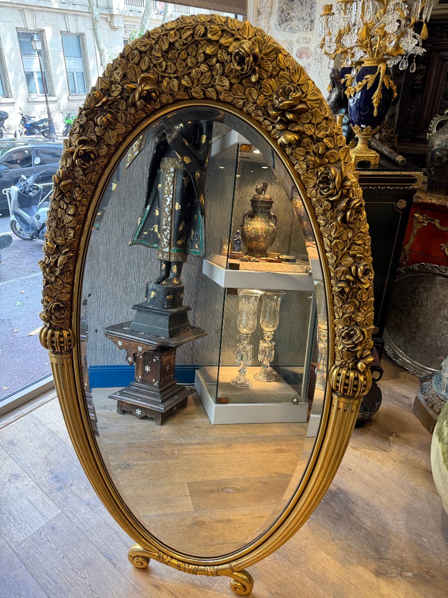 Miroir en bois doré -photo-3
