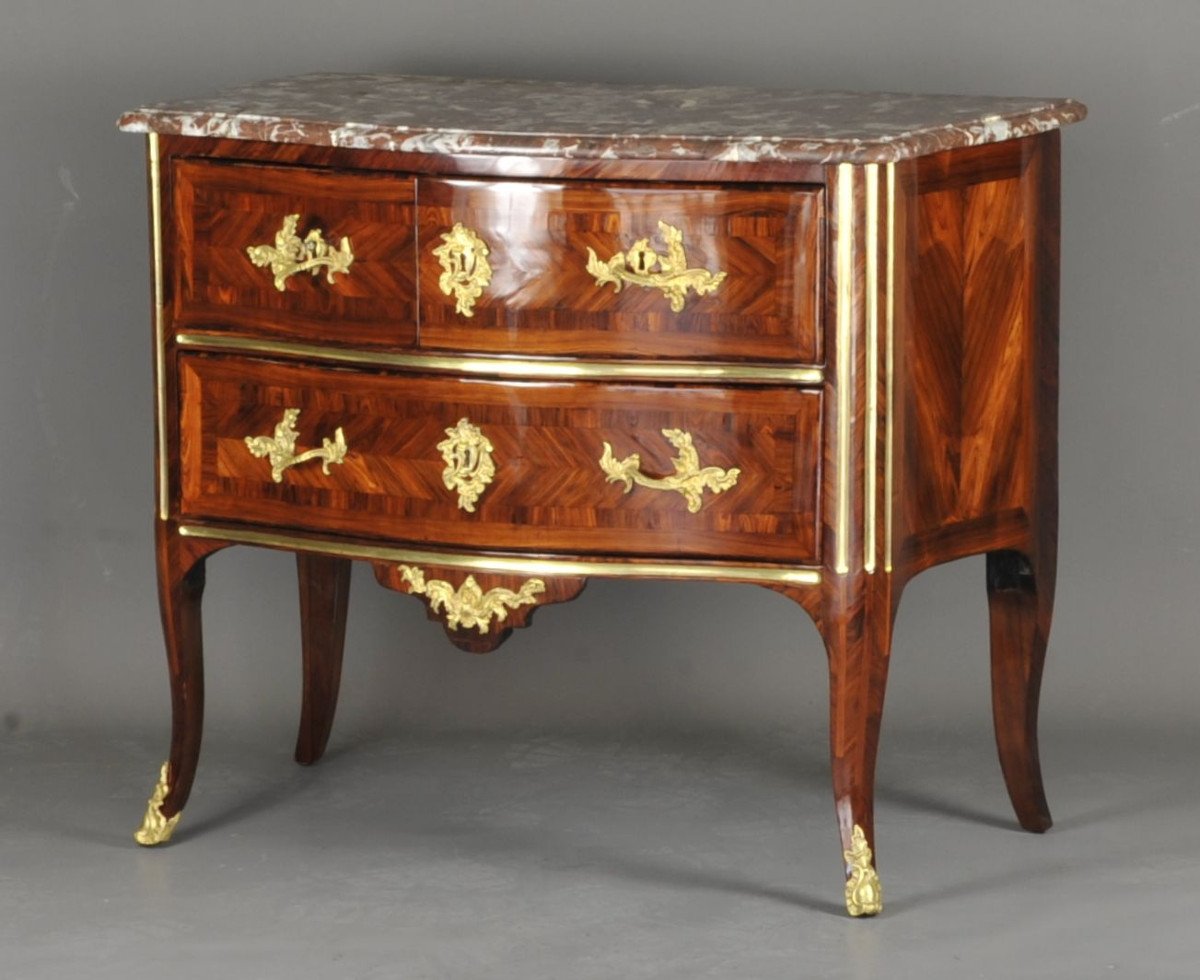 Louis XV Commode Stamped Louis Delaitre, Crowned C Bronzes-photo-3