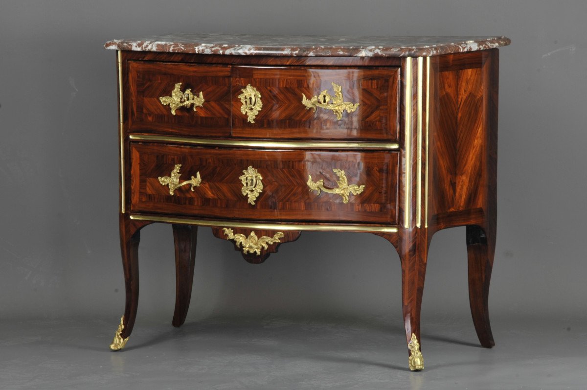 Commode Louis XV Estampillée Louis Delaitre, Bronzes Au C Couronné-photo-7