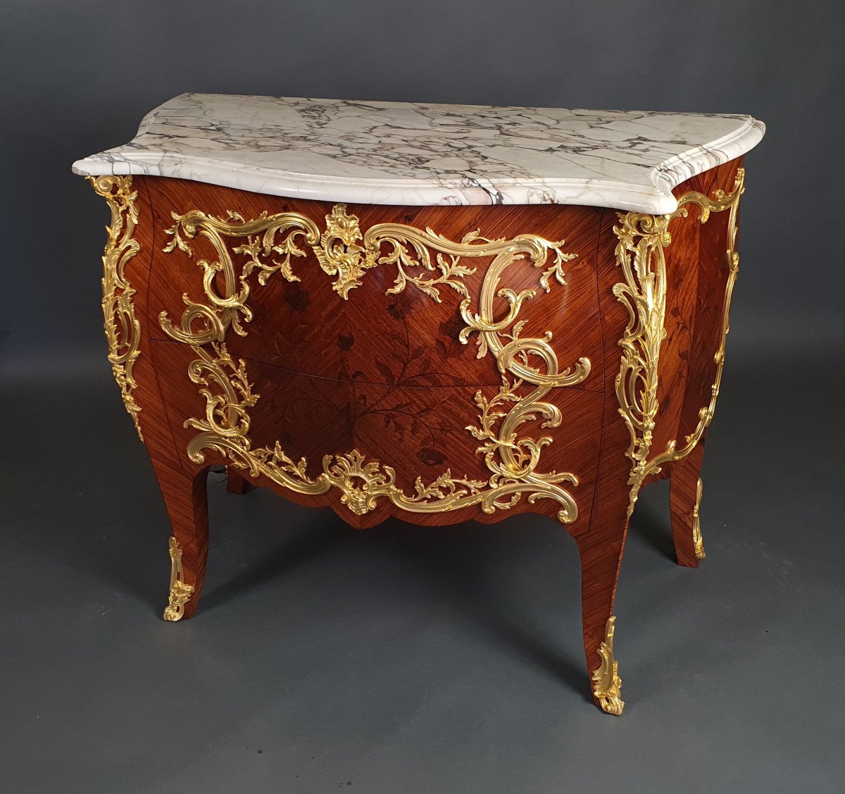 Commode De Style Louis XV D’après Charles Cressent-photo-6