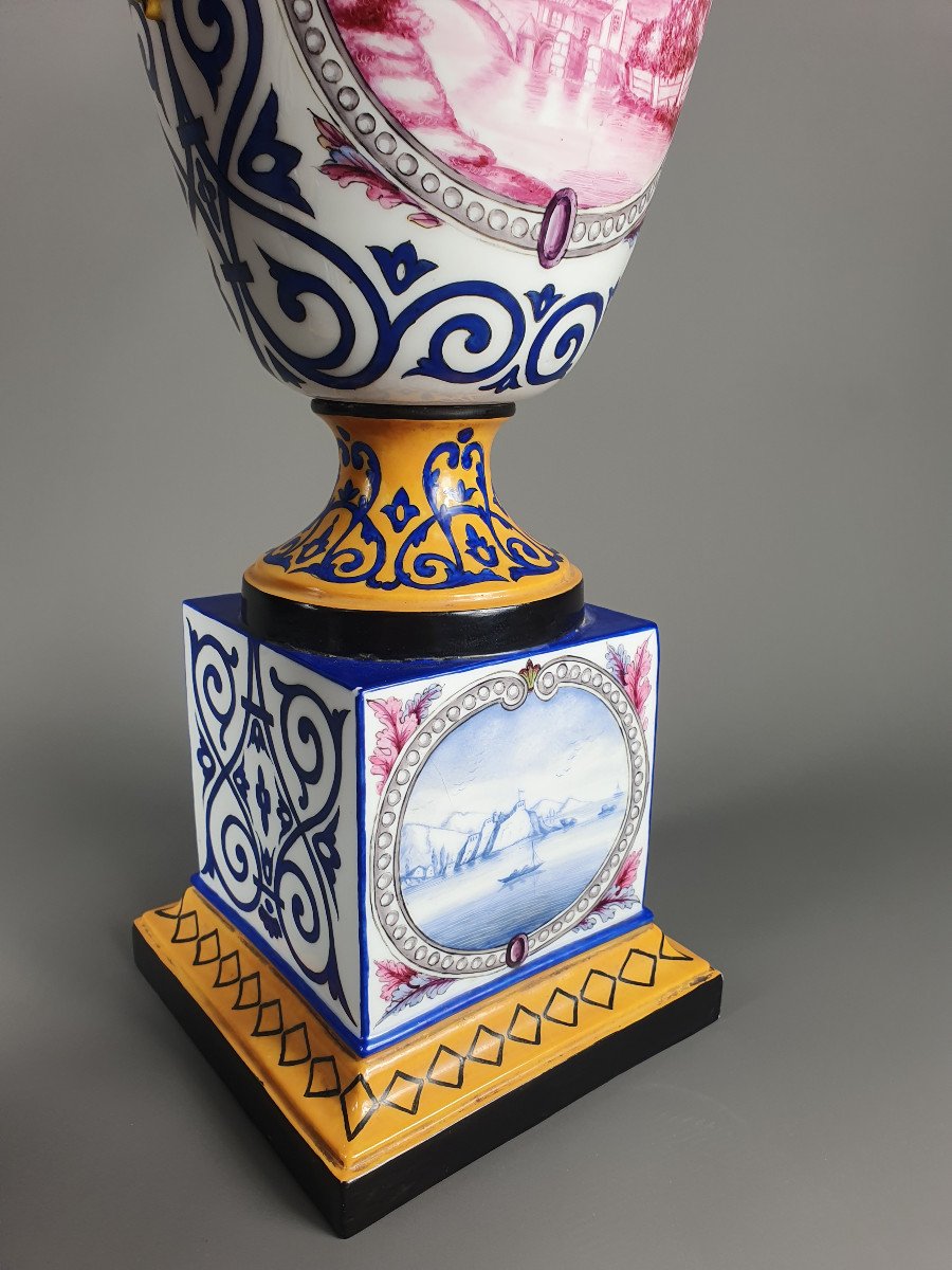 Paire De Grands Vases En Porcelaine De Paris Par Jacob Petit -photo-5