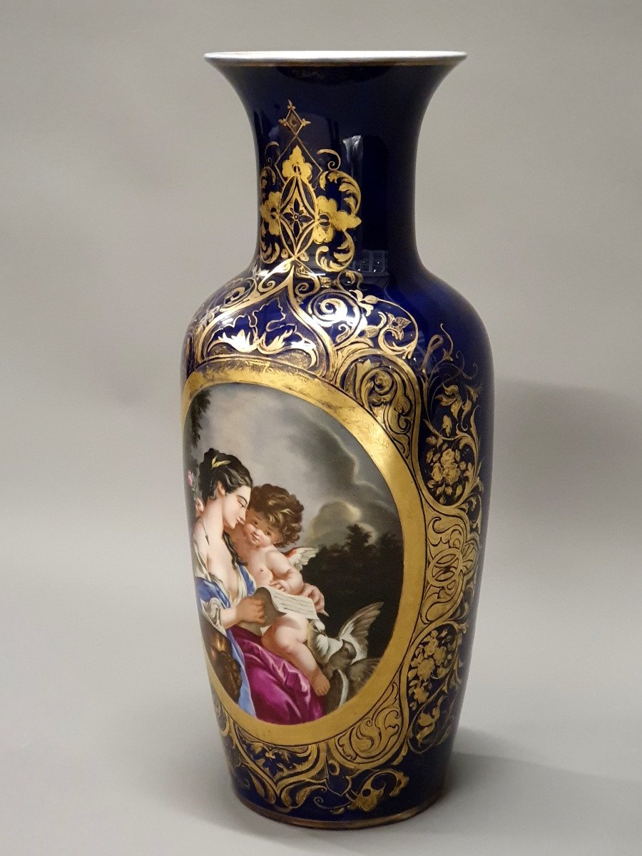 Large Porcelain Vase Of Valentine Manufacture - The Toilet Of Venus After François Boucher-photo-3