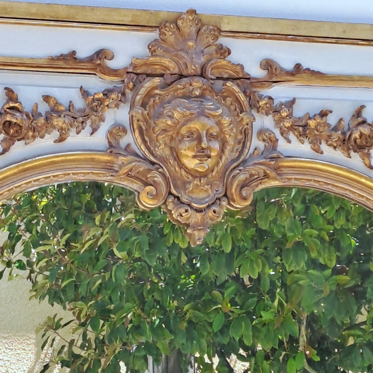 Important Trumeau De Style Louis XIV En Bois Laqué Et Doré-photo-2