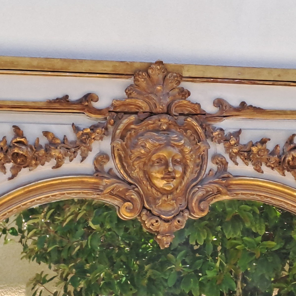 Important Trumeau De Style Louis XIV En Bois Laqué Et Doré-photo-3