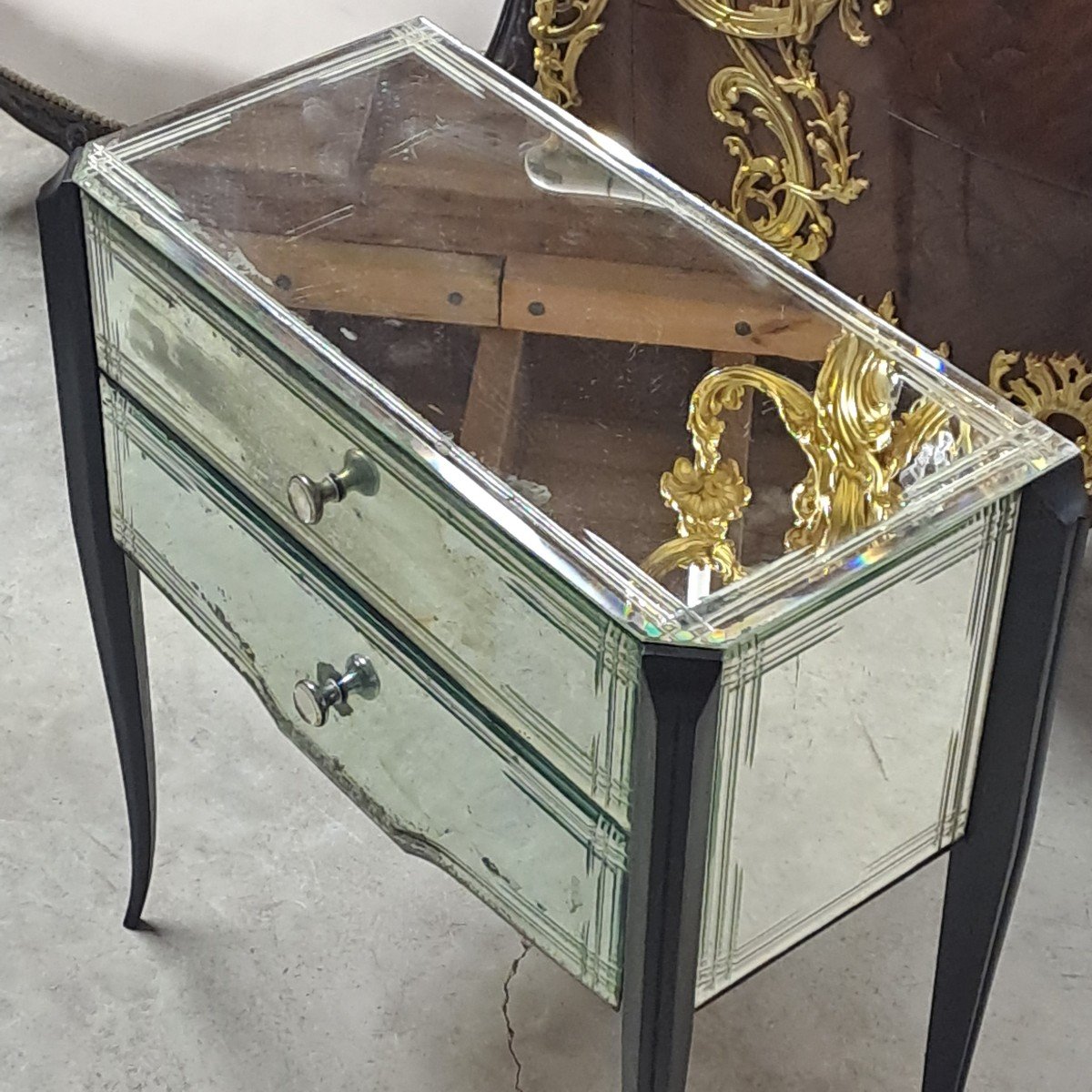 Small Glass Commode - Design From The 50s-photo-5