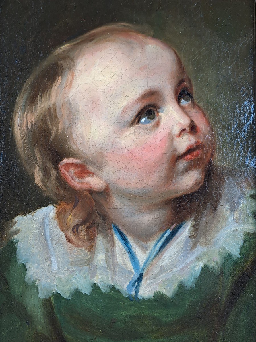 Portrait d'enfant - Ecole Flamande d'Après Van Dyck-photo-2
