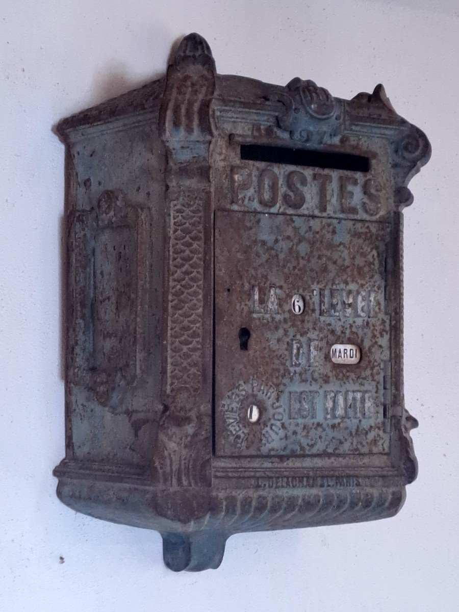 Post Office Mailbox - Cast Iron Delachanal Model - Late 19th Century-photo-7