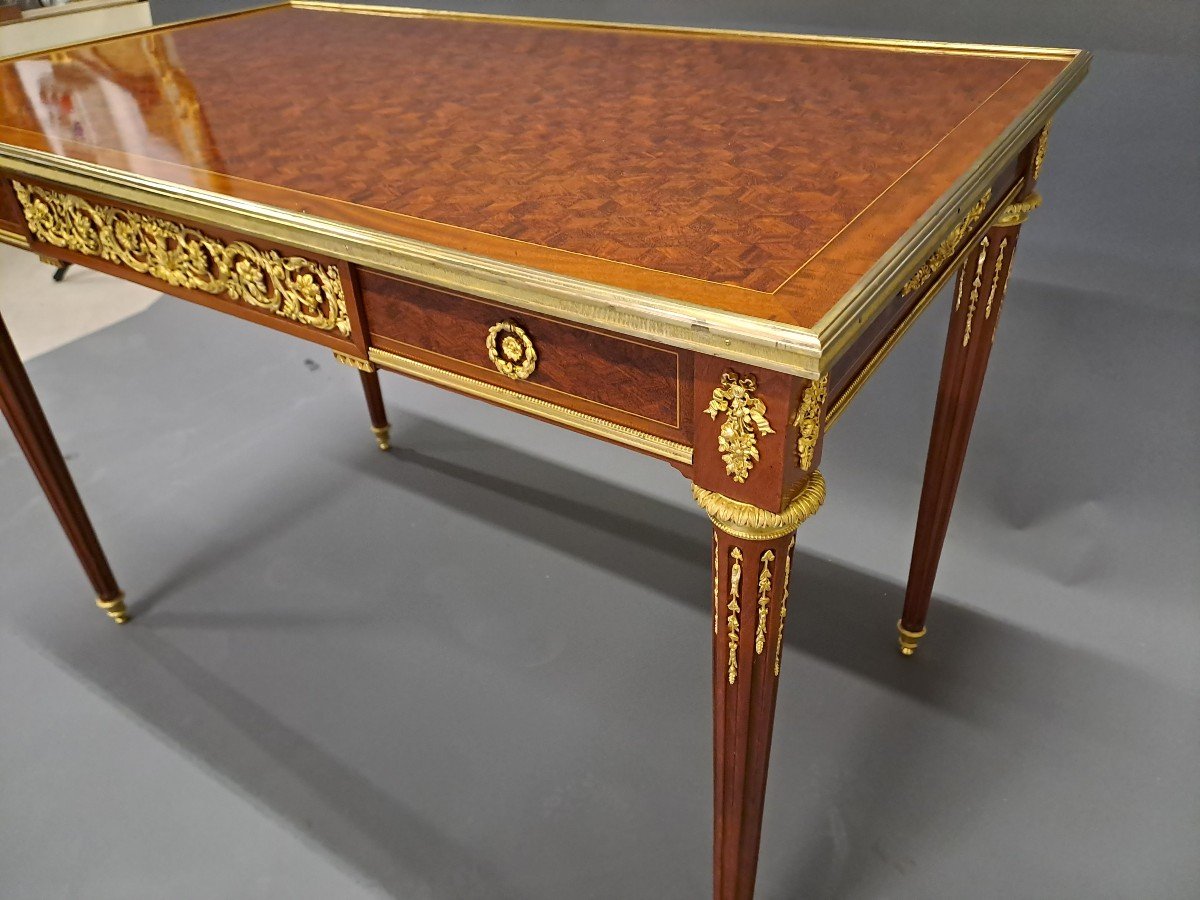 Louis XVI Center Table After Jean-henri Riesener-photo-7